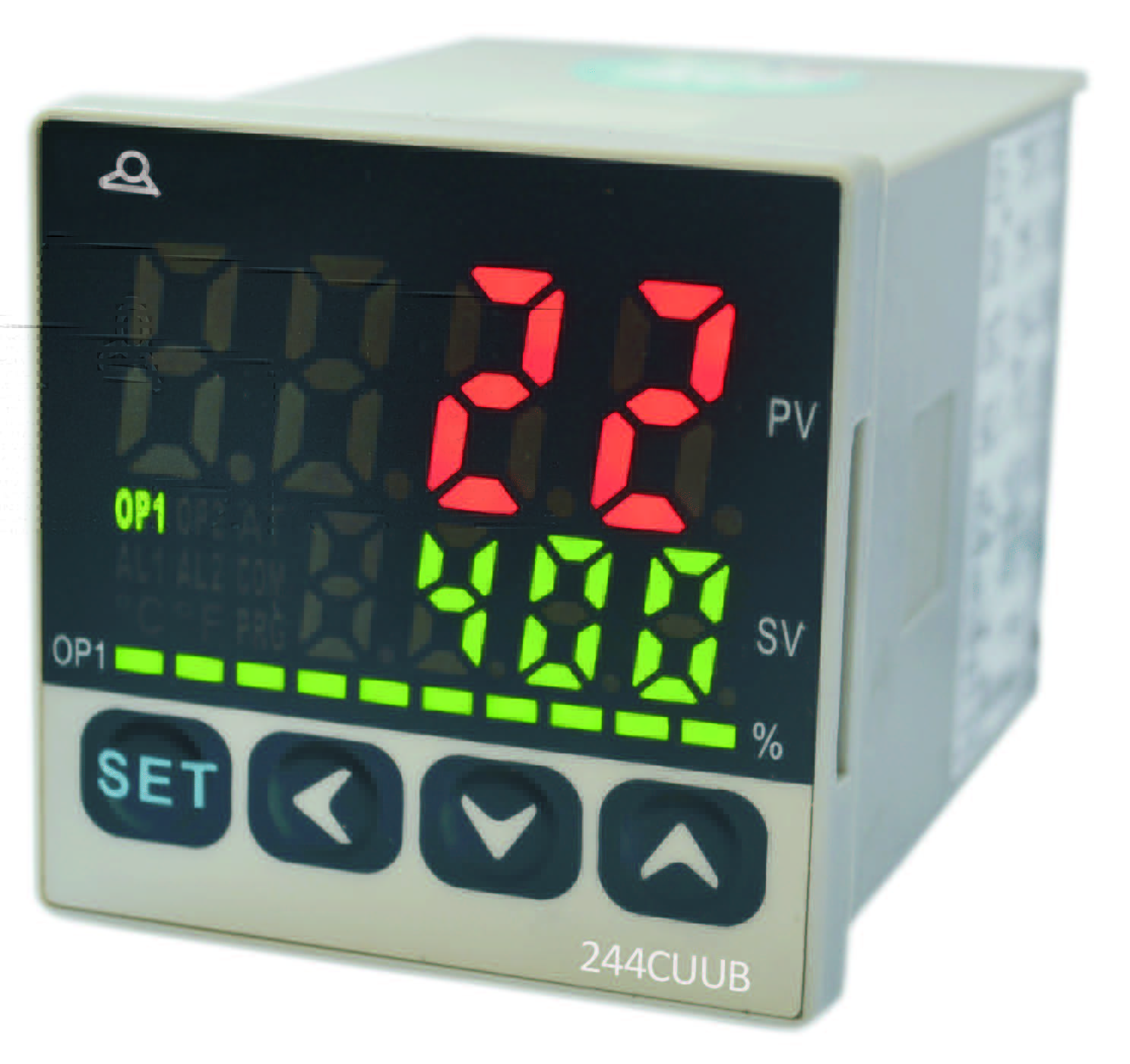 48 x 48, Intelligent PID Temperature Controller, double display,  multisensor, power relay and SSR output – JPC France